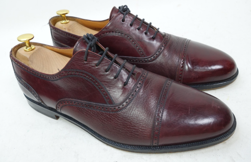 Mezlan Florence Oxford Dress Shoes Men Size 11.5 W Wide Leather Cap Toe